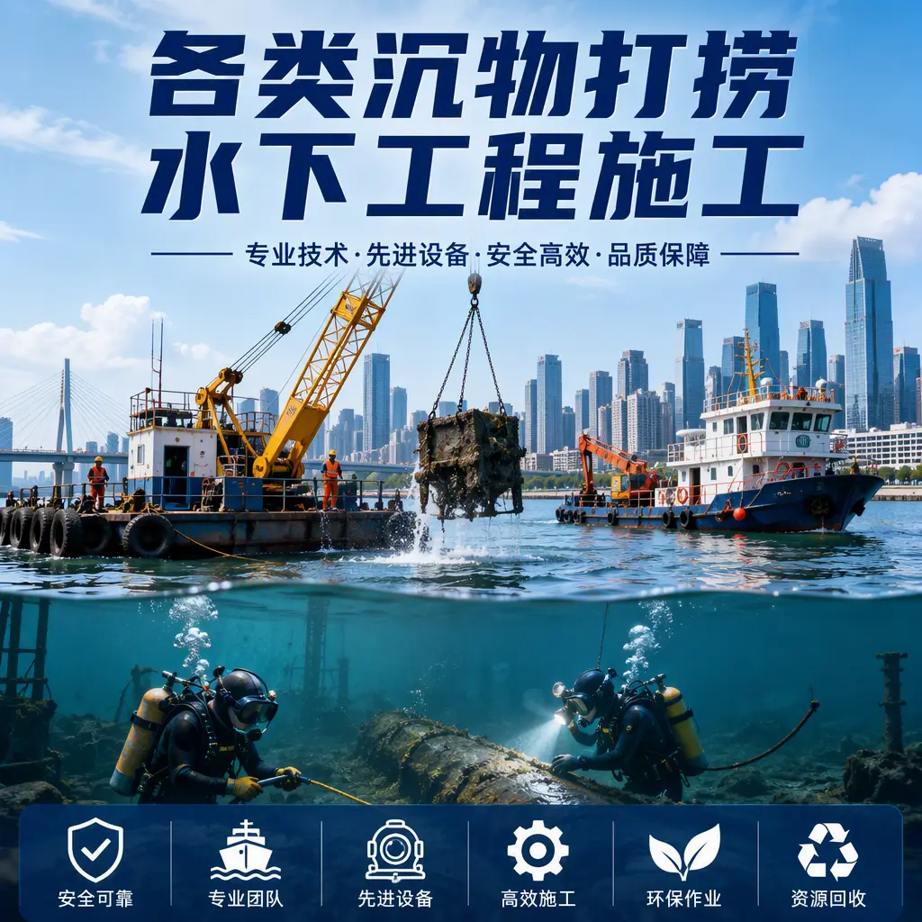 巴马各类沉物打捞，水下工程施工